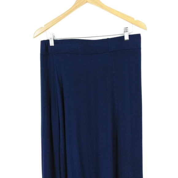 Navy Blue Boho Maxi Skirt  - 1X - Picture 3 of 4